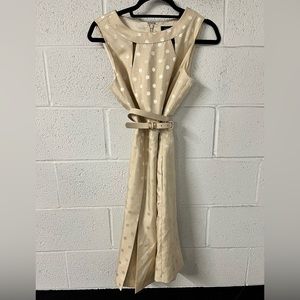 TAHARI Pastel Yellow Polka Dot Dress